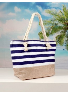 Striped Pattern Canvas Tote Bag